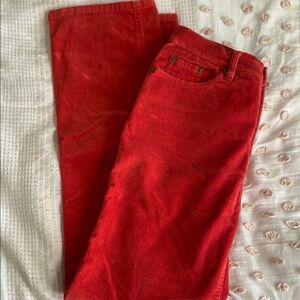 Vibrant Red Corduroy Pants